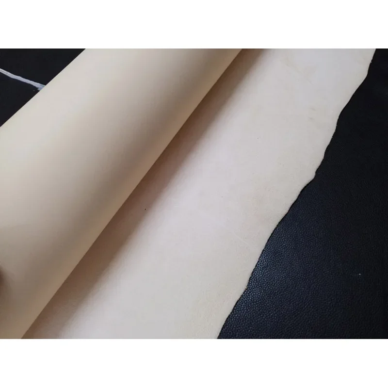 Full Grain Vegetable Tanned Tooling genuine cowhide Leather craft Natural beige color 3~4.0mm thickness DIY