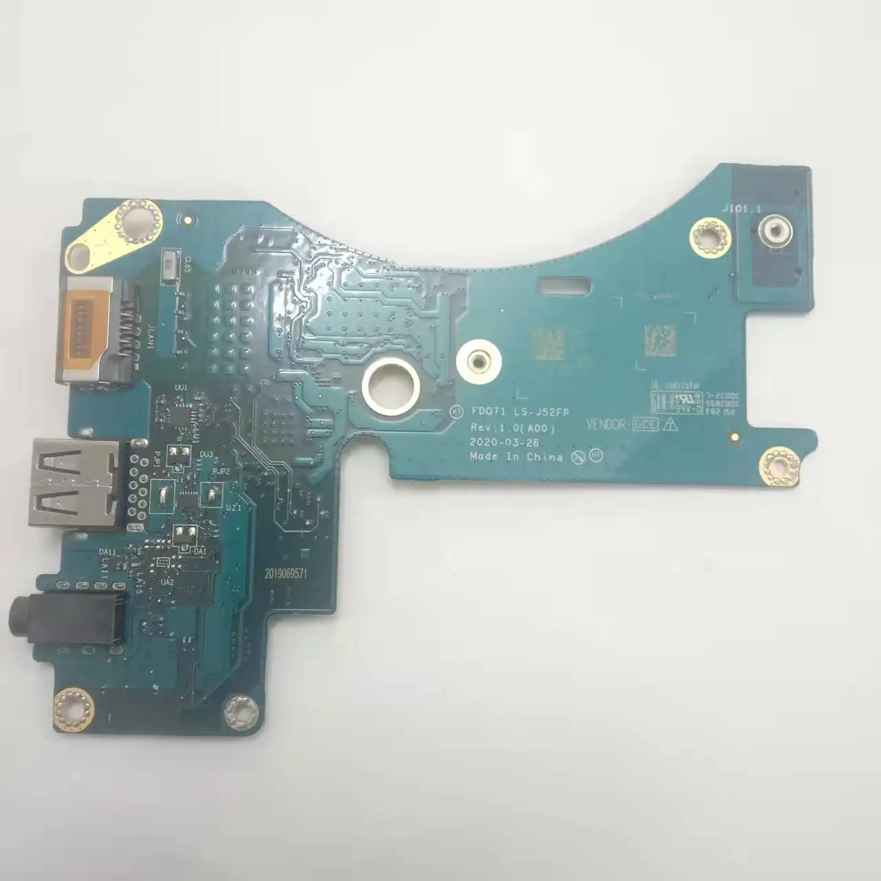 USB Audio LAN IO Board LS-J52FP 0KJJCW For Dell Alienware M17 R3