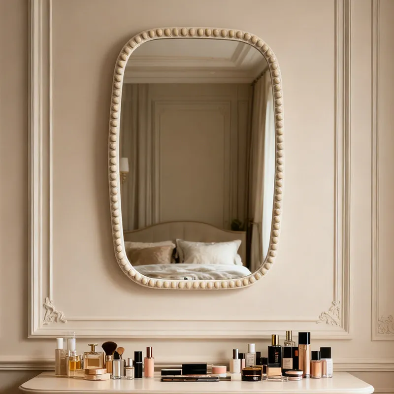 Vintage Dressing Table Mirror Modern Bathroom Luxury Girls Nordic Aesthetic Mirror Makeup Vanity Spiegel Wand Home Decorations
