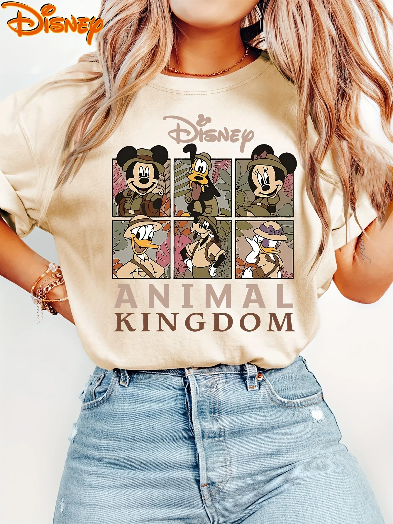 

Disney Mickey Minnie Donald Duck T Shirt Vintage Women's Men Cotton Tee Short Sleeve O-Neck Casual Trendy Oversized Tops Goofy