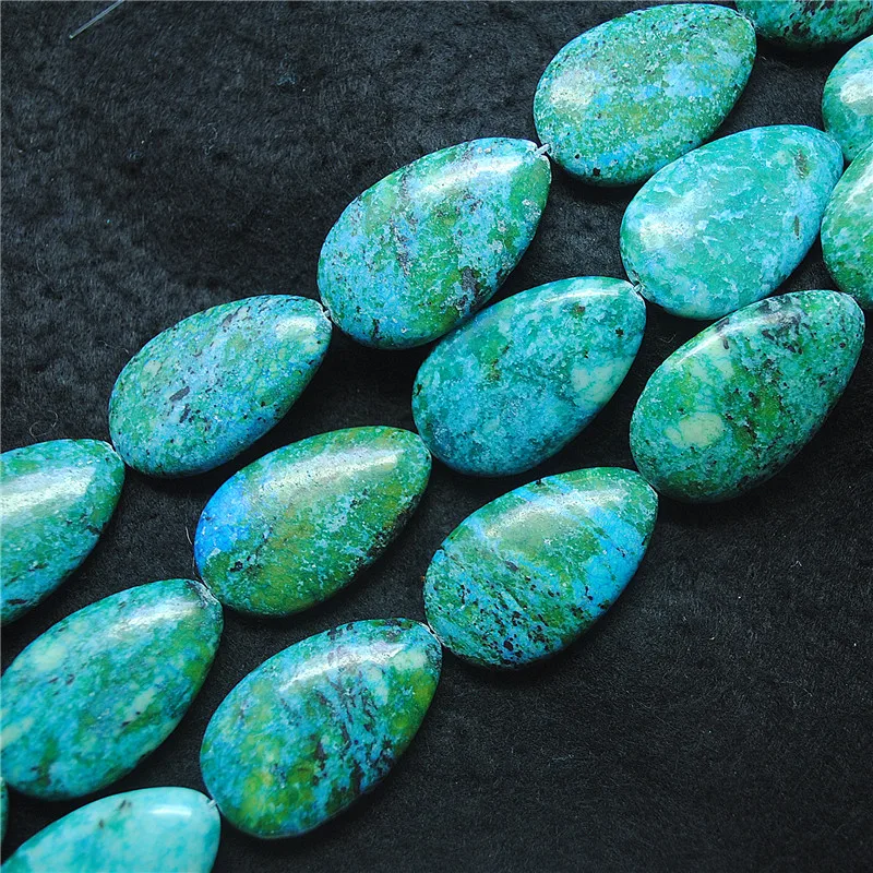 

10 шт., натуральный камень Феникса, бирюзовый камень, большая форма капельной воды, 24X30 мм, бусины Cheysocolla, лучшие для дизайна ожерелья