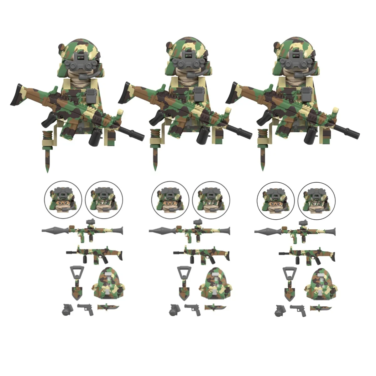 Modern Wars City Ghost Commando Special Forces Army Soldier Figures Police Military Weapon Building Blocks Toy For Children Gift