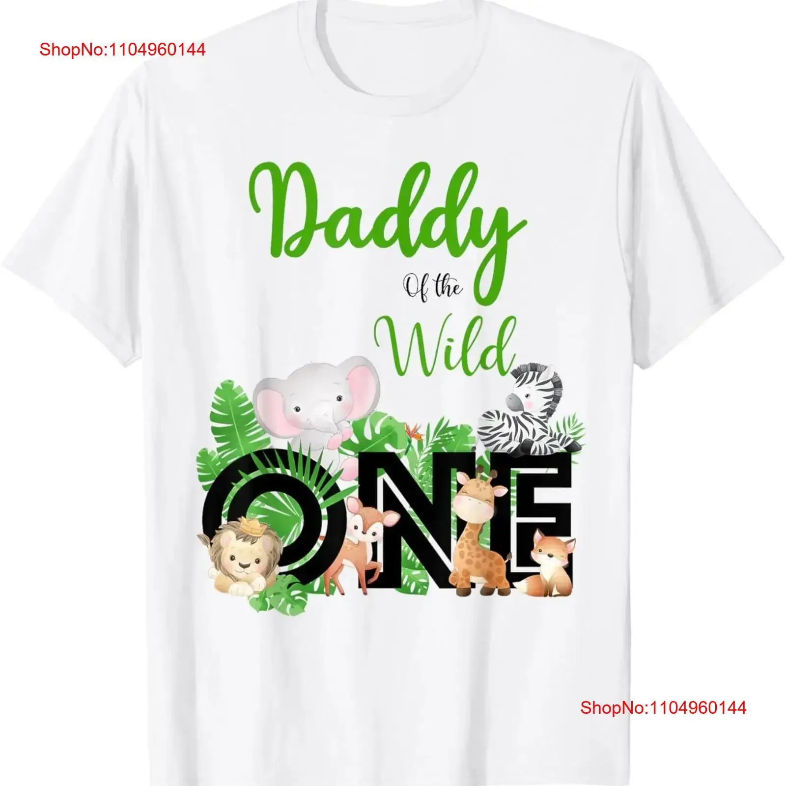 Daddy of The Wild One Zoo's Happy Birthday Jungle Animal T Shirt vintage Washed homme Casual Slightly streetwear