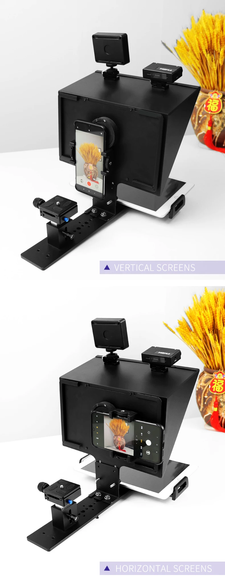 

2025 hot sale FEELWORLD 13inch Aluminum Housing Design Tablet Smartphone Teleprompter for DSLR