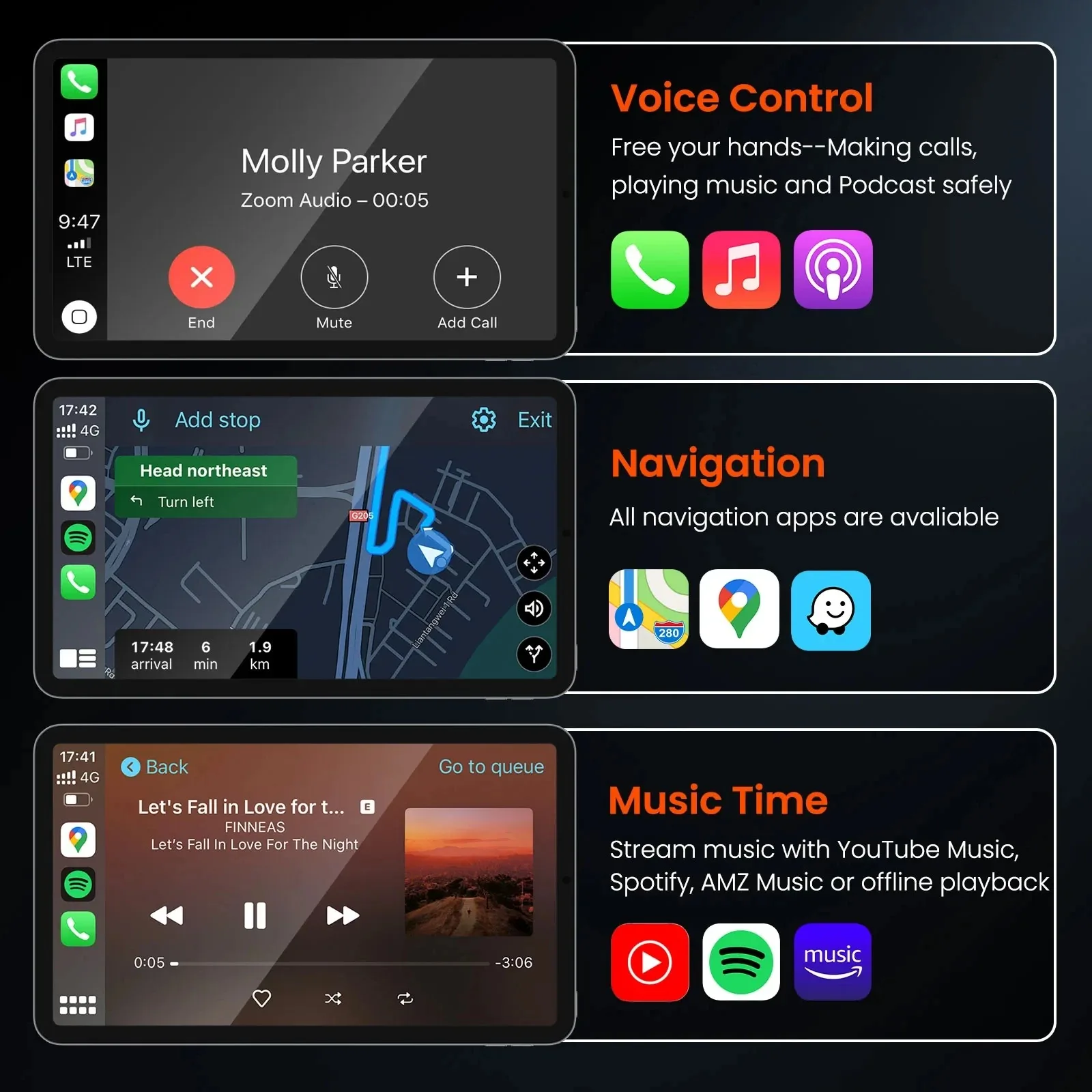 Adapter GetPairr Ultra Mini Wireless CarPlay Android Auto Plug And Play WiFi Szybkie Połączenie Uniwersalny Do Samochodów z Przewodowym CarPlay