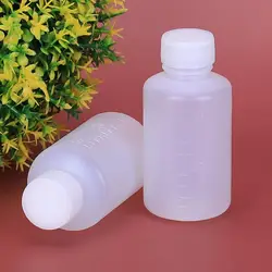 10 Pcs Laboratory Plastic Bottle Calibration 100ml Transparent Plastic Chemical Storage Reagent Bottle