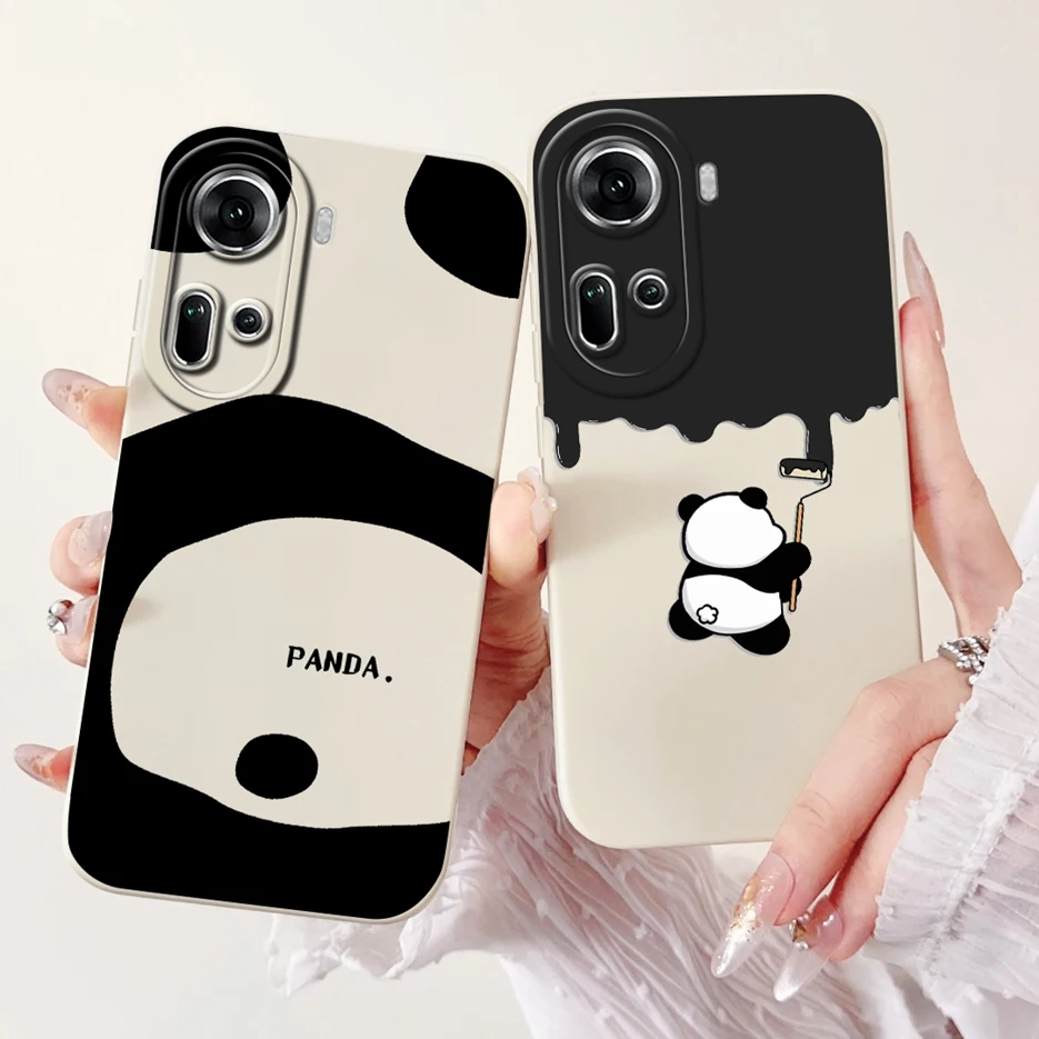 For Oppo Reno 11 5G Case Reno11 F CPH2603 Cute Panda Cartoon Cover Soft Silicone Phone Case For Oppo Reno 11 Pro Reno11 11F Bags