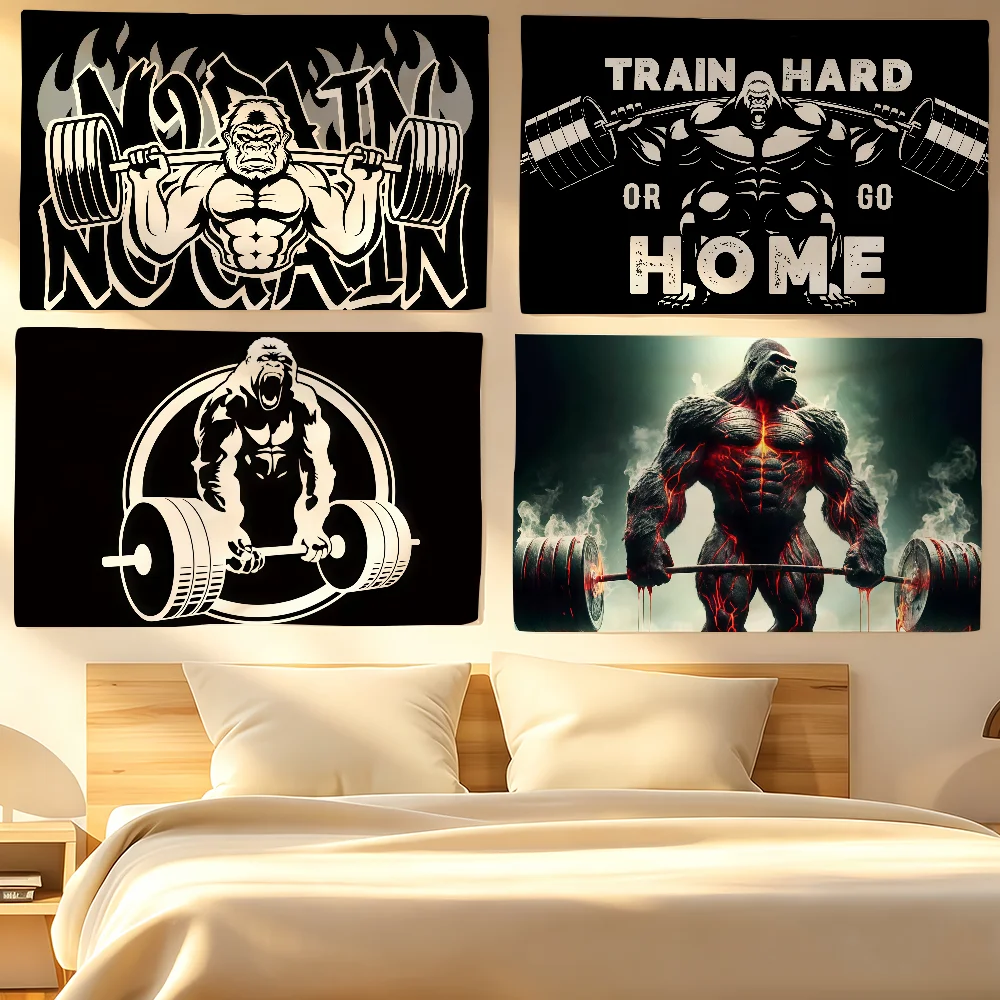 Fitness Weightlifting Gym Flag Tapestries For Classroom Dormitory Camping Picnic Party Cheering Home Indoor Outdoor Decor