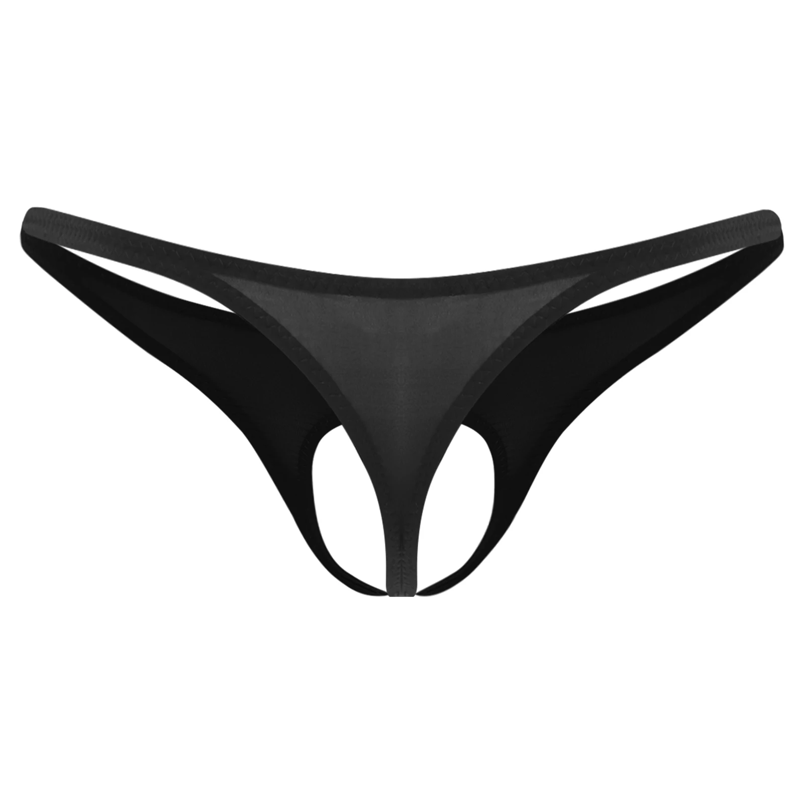 Men Sexy Thong Open Front Hole Hollow Out Panties Lingerie Underwear Pouch Butt Flaunting Fun Ring Supporter Jockstraps G-string