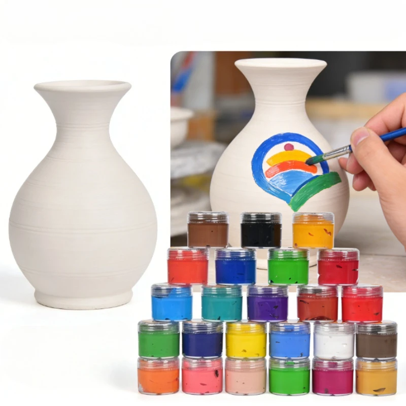 24-color Unfired Silica Ceramic Pigment 20ml Hand-painted Pigment for Unglazed White Body