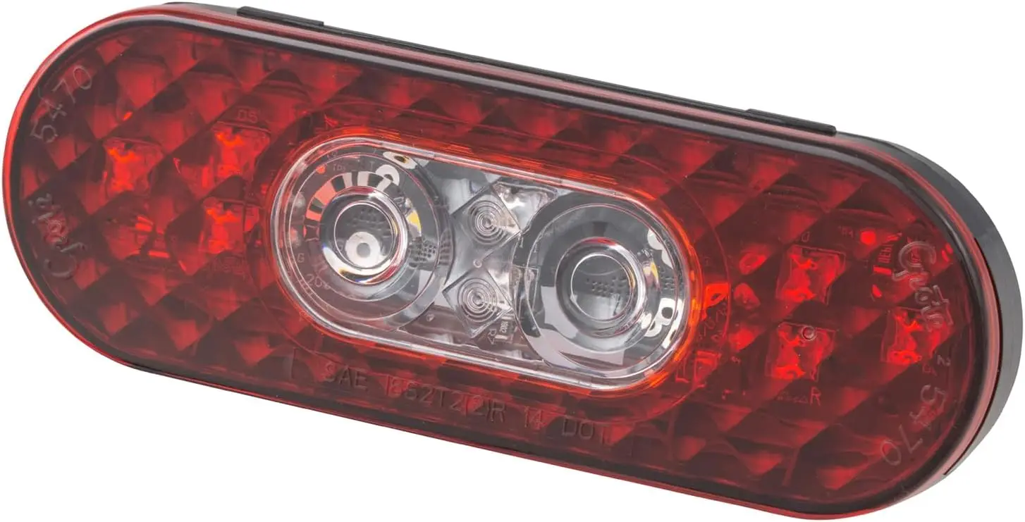 

54702 6' Oval Led Stop Tail Turn Lights with Integrated Back Up, Integrated Hard Shell