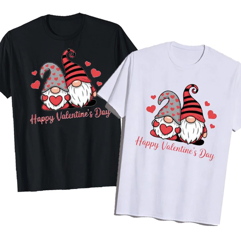 

Happy Valentine's Day. Couple T-Shirt Matching Tees Couples T-shirt Lovers of T-shirts Lovers' Clothes Couples Dress Gnome Tee