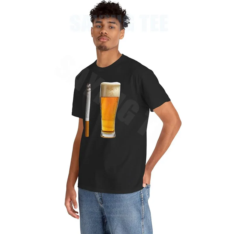 Bier- und Zigaretten-Shirt, Edgy Dank Memes Y2k T-Shirt für Damen und Herren, Neuheit, Scherzgeschenk, Humor, lustige Streetwear-Kleidung, Lifestyle – Detail 4
