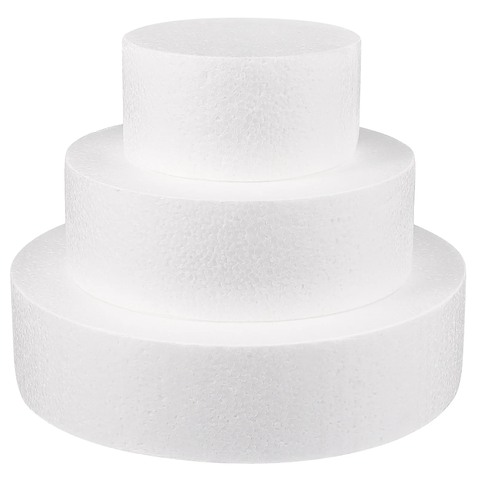 3pcs Foam Molds White Round Artificial Dummy Fake Cake Round for Display Wedding Props Craft Foam Fake Cake Mold