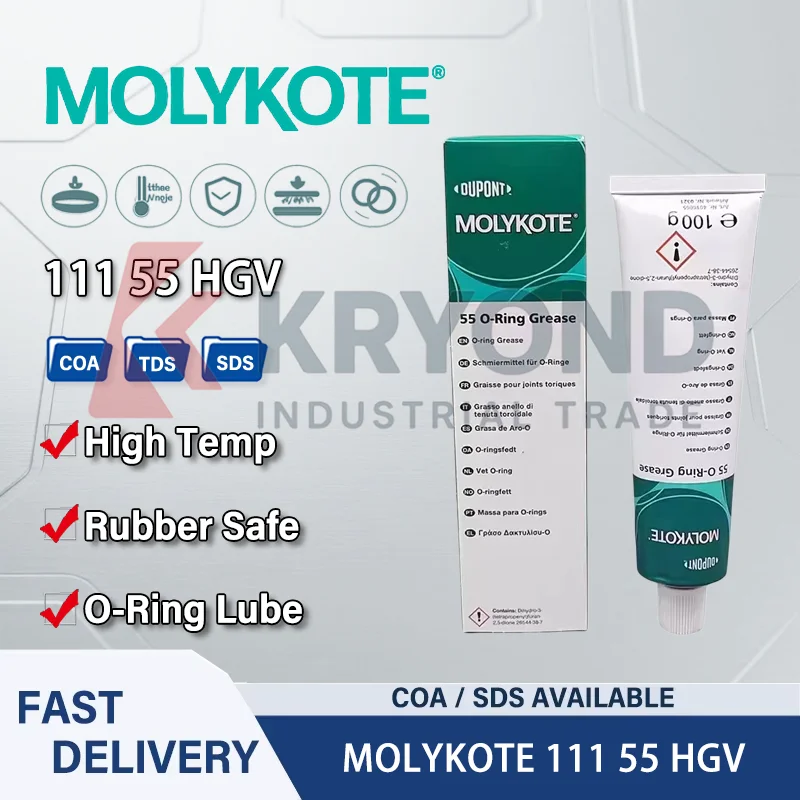 MOLYKOTE 111 Compound 55 Silicone Grease Waterproof High Temperature Dielectric Valve Vacuum O-Ring Mechanical Assembly 150g