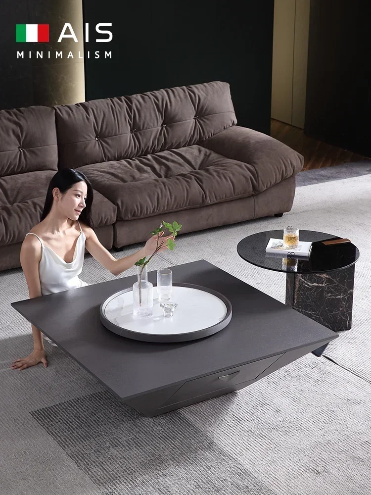Inverted Triangle Coffee Table Light Luxury Modern Simple Square Glass Aishen