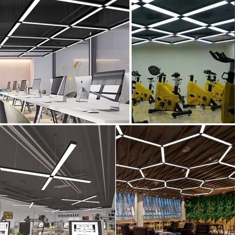 الكلاسيكية أبيض وأسود شريط طويل الاكريليك قلادة LED مصباح التسوق مول استوديو الفصول الدراسية اللوحي الثريات تصميم الزخرفية #4