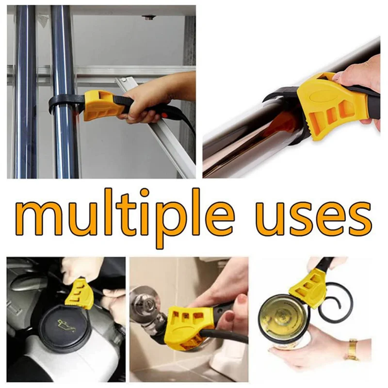 

ABGH-Multifunctional Belt Wrench Adjustable Bottle Opener Auto Repair Rubber Filter Universal Wrench