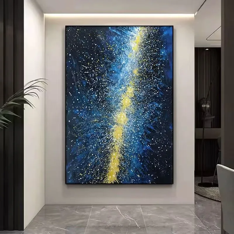 Pure Hand Drawn Canvas Wall Art Oil Painting Quadro Home Decorations Abstract Stars Hanging Picture For Living Room Bedroom