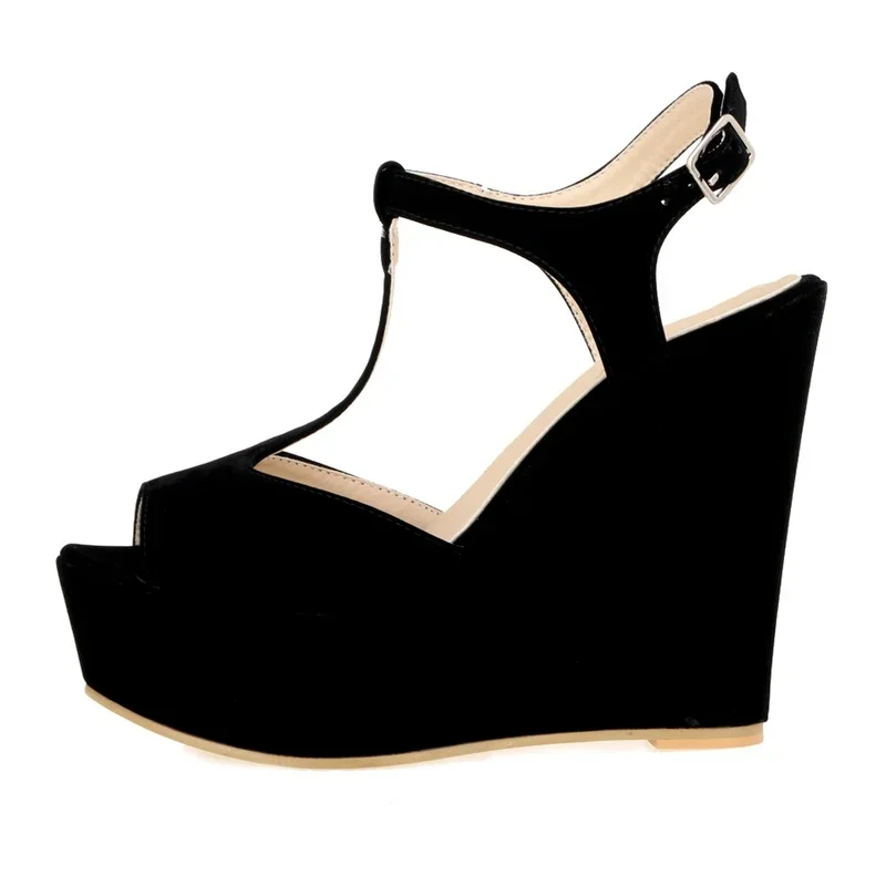 Fashion Women\'s Open Toe Sandals High Wedge Sexy Club Heel Shoes Wedding shoes women sandals 195-2VE
