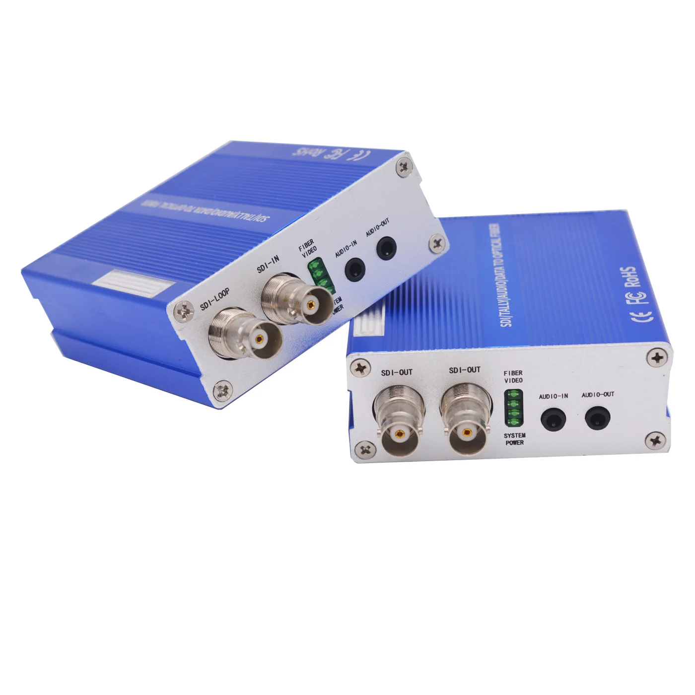 Broadcast Quality 3G-SDI over Fiber optic Converters Extenders,RS422 / 3.5mm Audio / Tally, HD SDI to Fiber SM 20Km, One Set