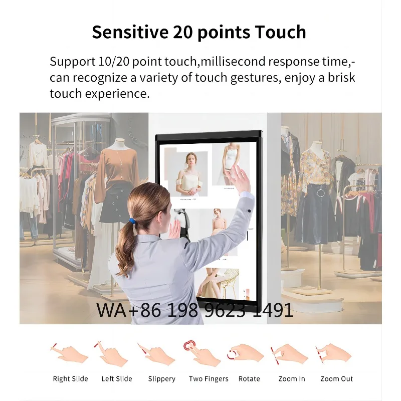 55 Inch Wall Mounted LCD Custom Logo Indoor Digital Signage Commercial Advertising Display Screen