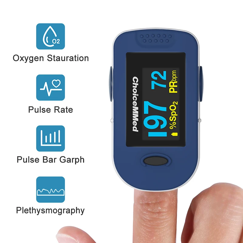 ChoiceMMed Portable Medical Finger Pulse Oximeter Blood Oxygen Heart Rate Monitor OLED Oximetro de dedo Saturometro de oxigeno