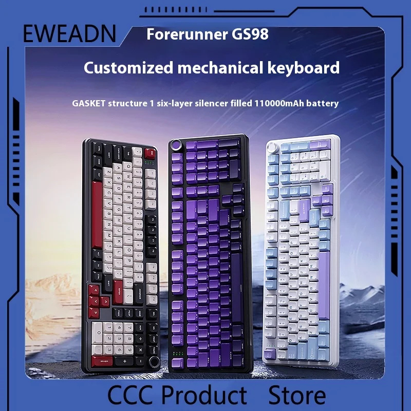 New EWEADN Gs98 Customized Mechanical Keyboard Wireless Tri-Mode Bluetooth Office Game E-Sports Special  Office Gaming Gifts