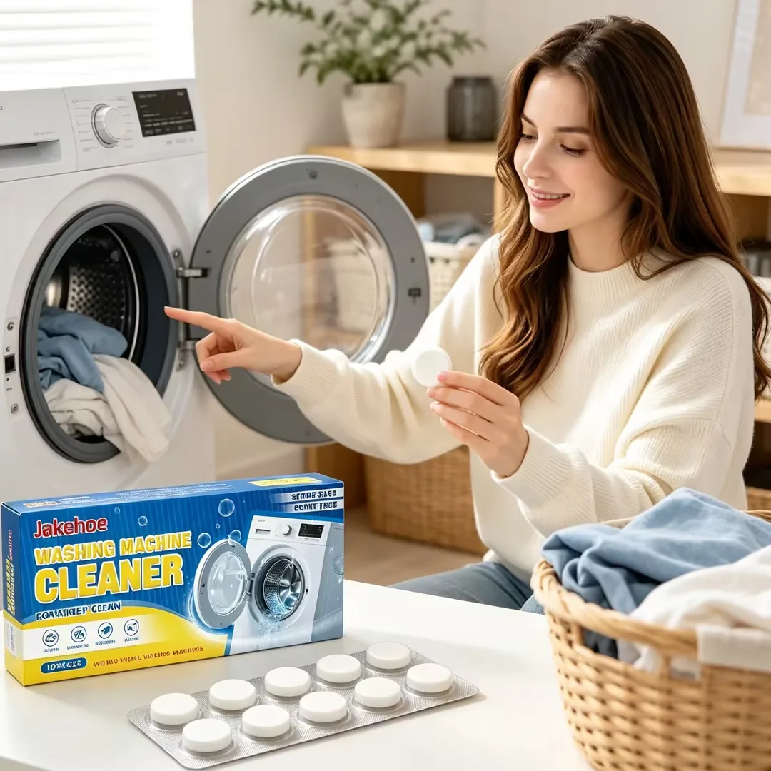 Jakehoe Washing Machine Cleaning Tablets Limescale Remover Odor Eliminator Deep Cleaning Drum Washing Machine Cleaner Tablets