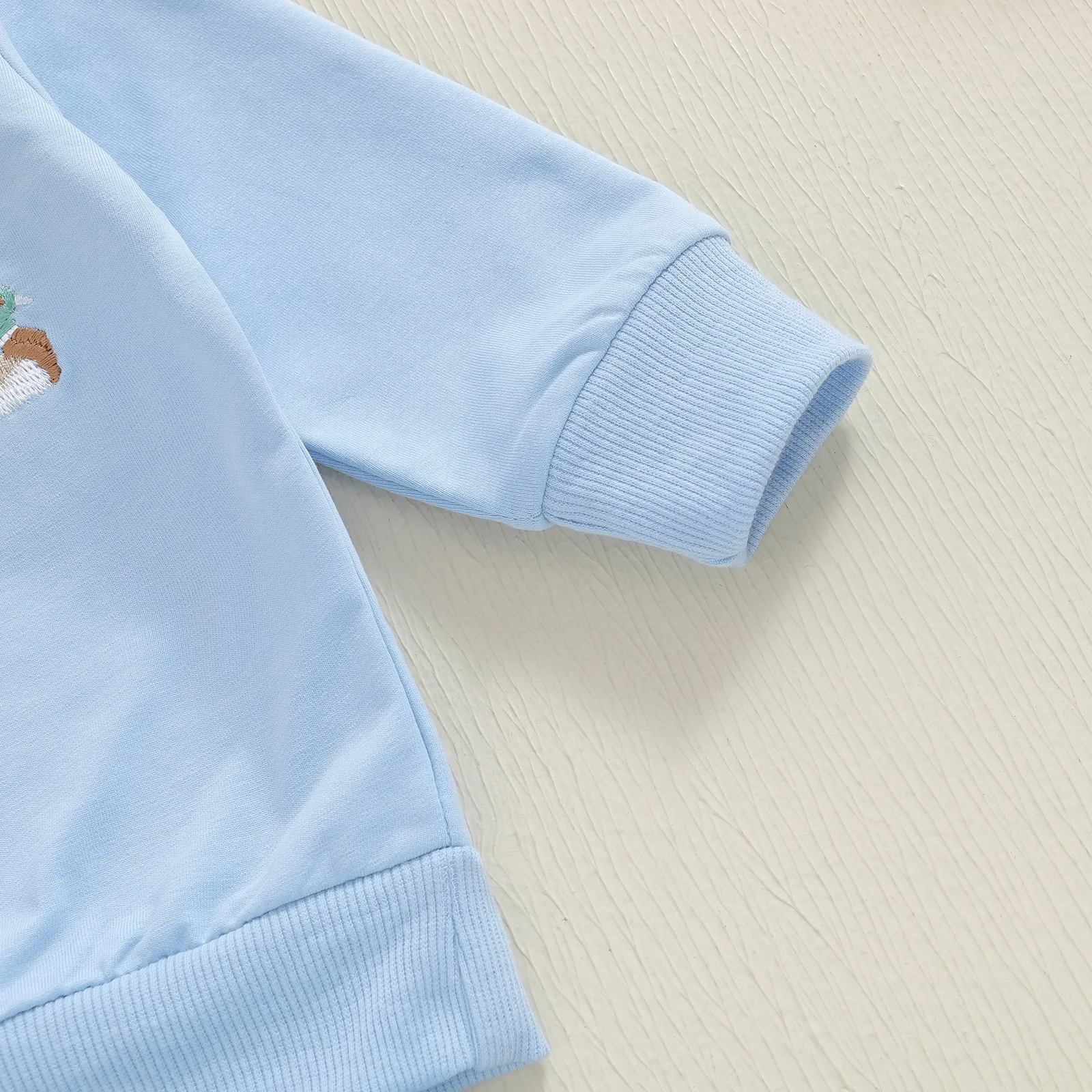 طفل فتاة الخريف وتتسابق بطة التطريز طويلة الأكمام دمية طوق البلوز مرونة الخصر منقوشة السراويل 2 قطعة مجموعة