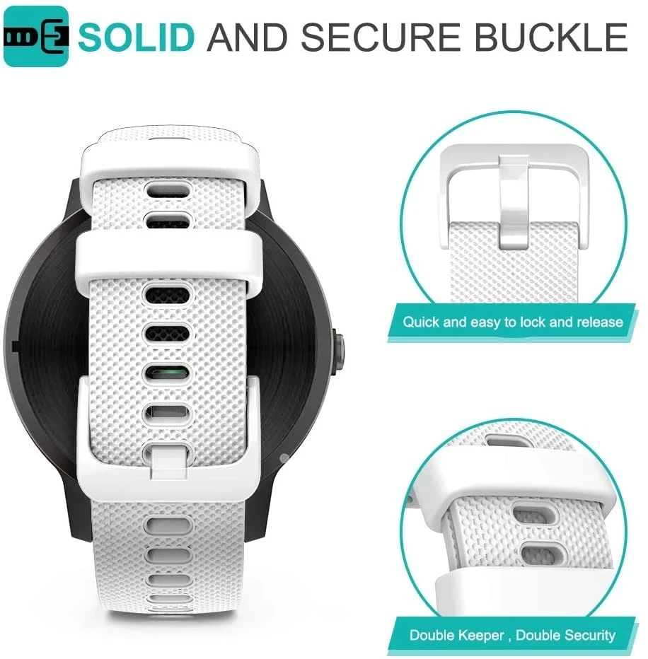 Correa de silicona de 16mm, 18mm, 20mm y 22mm para reloj CMF Pro Garmin Vivoactive 3 4 4s Venu 2 2s SQ Forerunner 245 B57 Huawei B6 B3