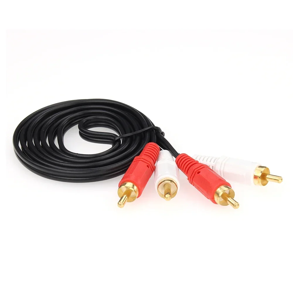 100 Uds 1,5 M 2RCA macho a 2 RCA macho Cable de Audio y vídeo Cable adaptador divisor de Audio RCA para DVD sonido TV Box más fuerte