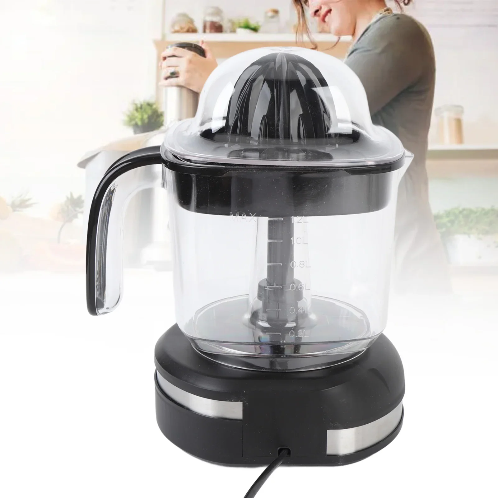1.2L Electric Orange Juicer Automatic Portable Citrus Juicer Machine for Home Kitchen Dishwasher Safe