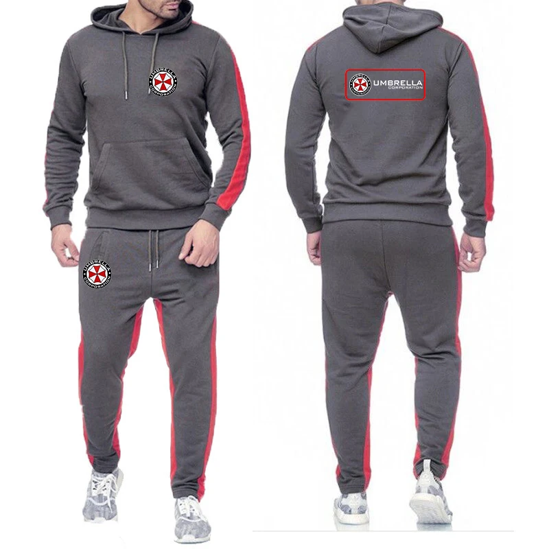 2025 Spring And Autumn Man's Umbrella Corporation Graphic Logo Print Hot Sales Simple Style Hoodies+Casual Long Pants Suits