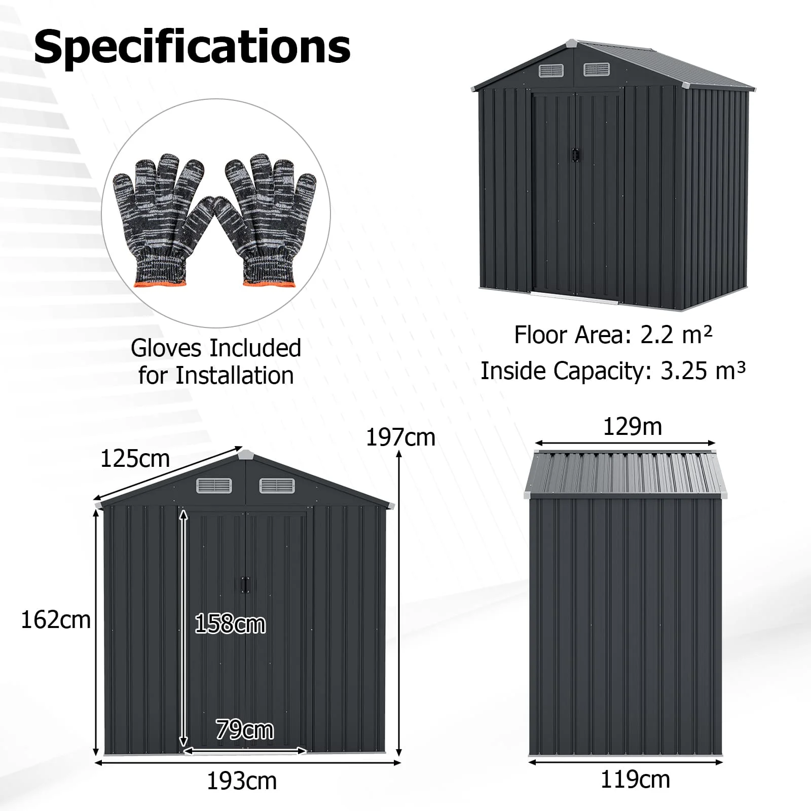 GOFLAME-أداة مفيدة للحديقة في جميع الأحوال الجوية ، سقيفة تخزين ، من من من GOFLAME ، وأداة من من GOFLAME ، وأداة من GOFLAME