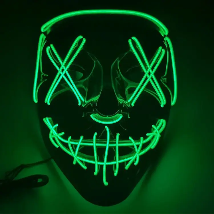 Light Up Luminous LED Halloween EL Wire Mask Party Stage Performance Cosplay Dance Show