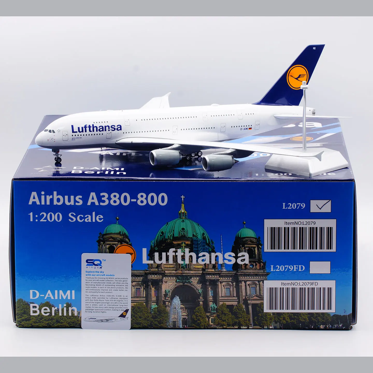 

L2079 Alloy Collectible Plane Gift SQ Wings 1:200 Lufthansa Airlines [Berlin] AIRBUS A380 Diecast Aircraft Jet Model D-AIMI