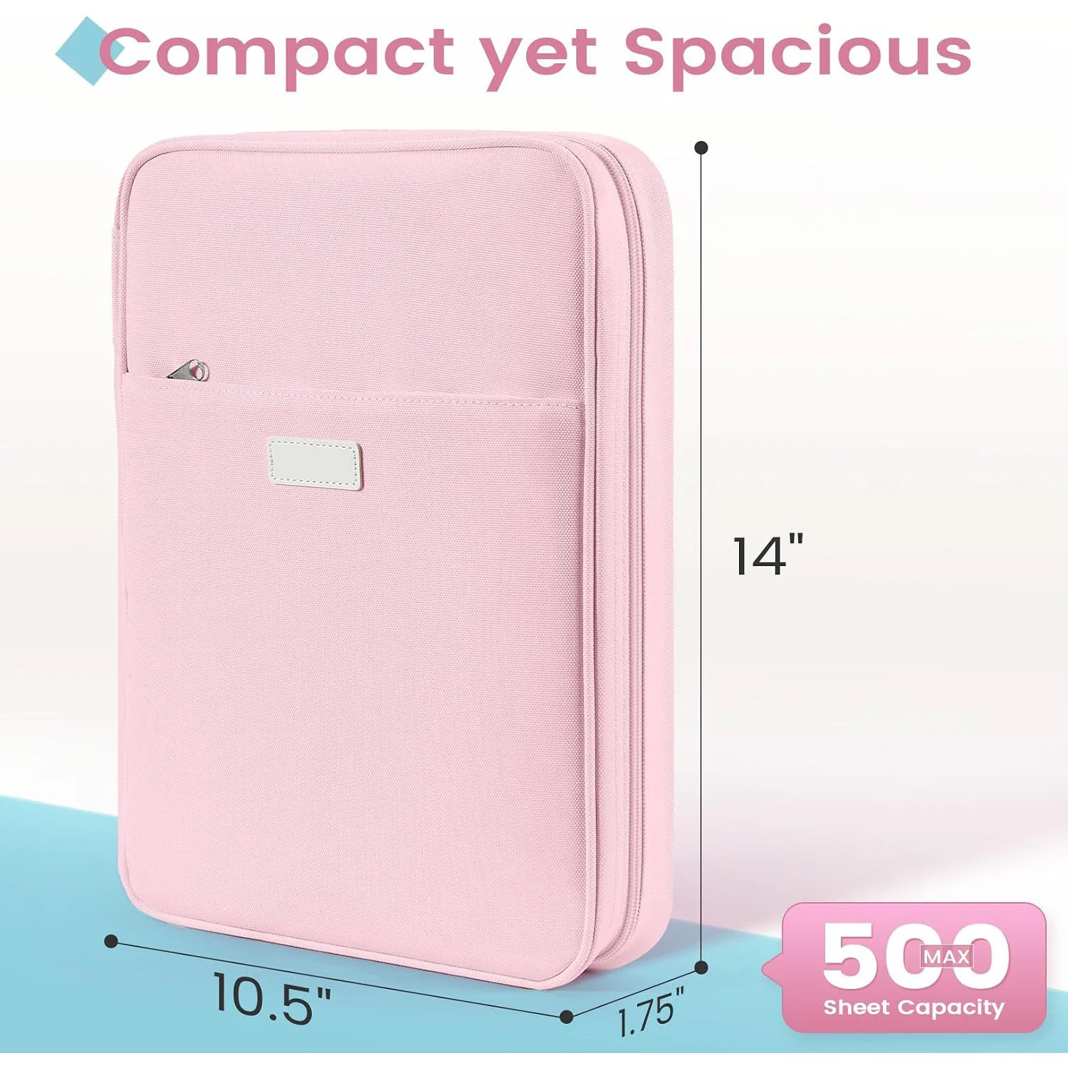 Portable Zipper Document File Bag with Pen Slots and Mesh Pockets, Multi Layer Binder Pouch for ID Cards, Certificates and