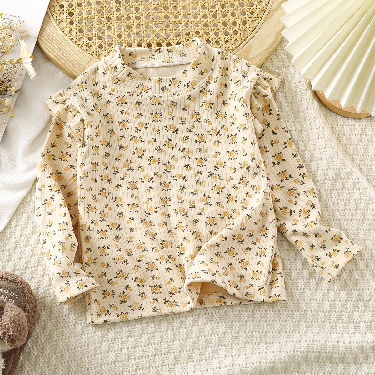 1-12 Years Kids Top Spring Autumn Baby Girls Flowers Long-sleeve T-Shirt Sweatshirt Children Daily Leisure Bottoming Shirt image 4
