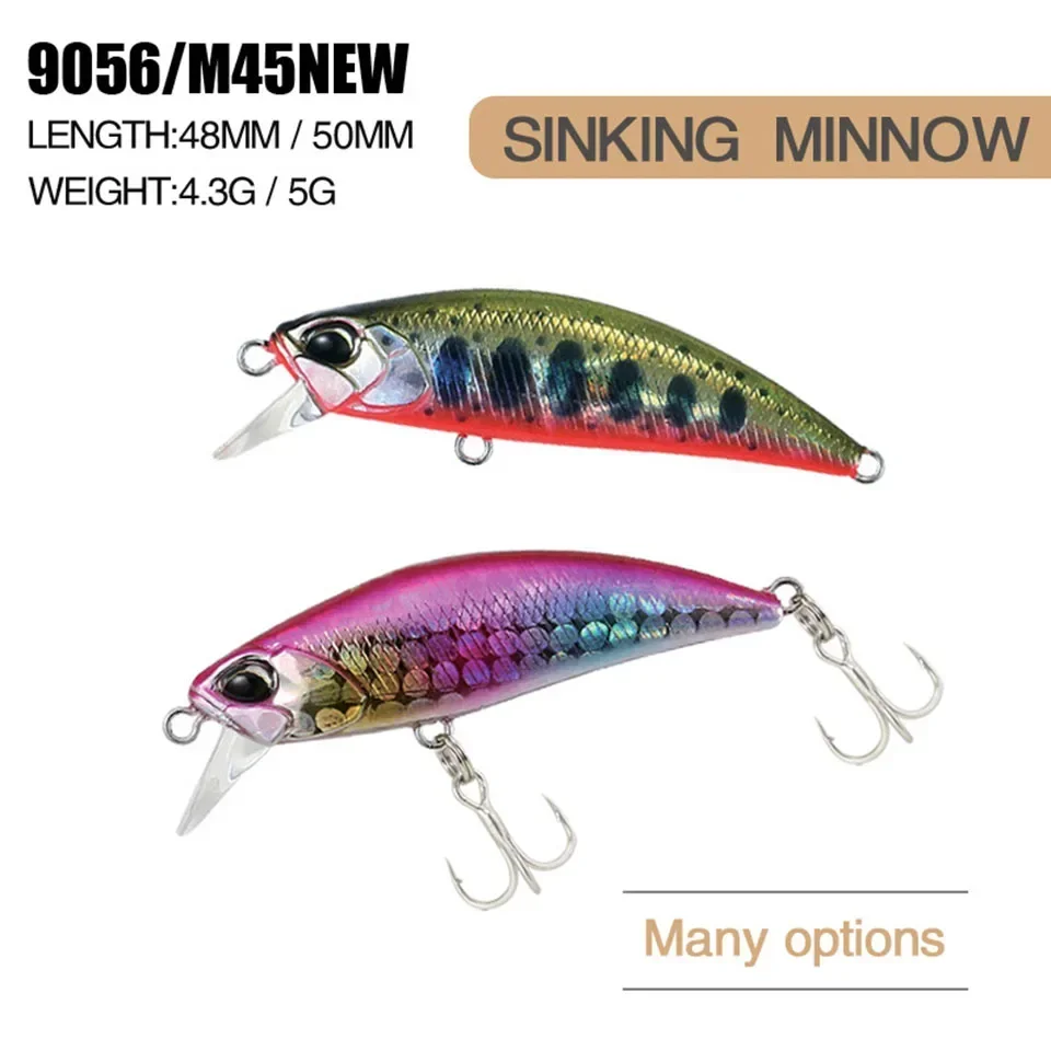 1PCS 50S 4.3g 5g Sinking Minnow Fishing Lure INTRUDER TROUT Artificial Jerkbait Hard Bait Pike Wobbler Crankbait Fishing Lures