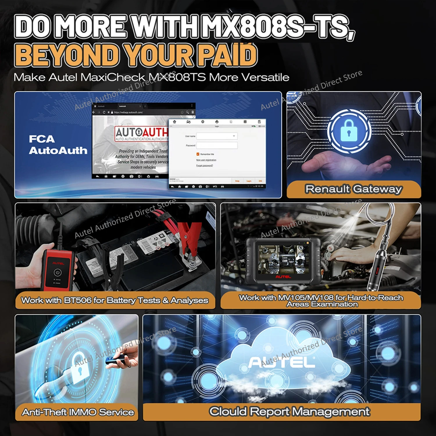 Autel MaxiCOM MX808S-TS All-in-one TPMS Diagnostic Tool Bidirectional Scanner TPMS Programming Relearn Retrofit pk MK808S TS