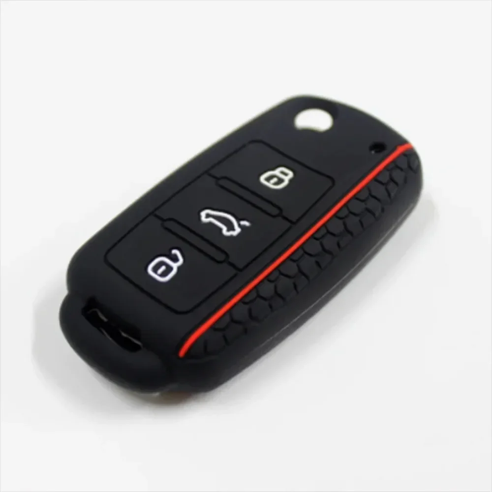 Skoda Yeti 용 VW 골프 Jetta POLO 용 자동차 키 케이스 SEAT Leon Ibiza 3 버튼 실리콘 키 커버 용 Superb Rapid Octavia