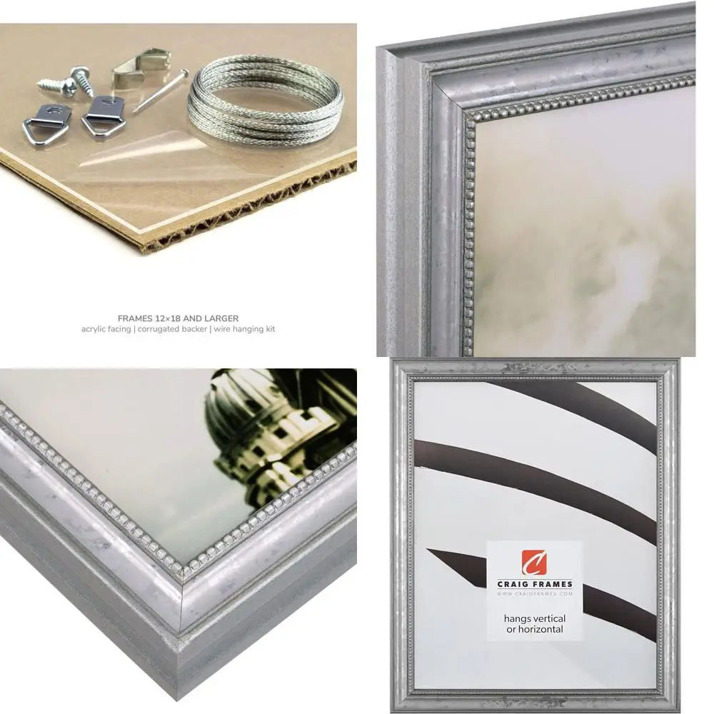 

Элегантная серебряная рамка для фотографий, 18 x 24