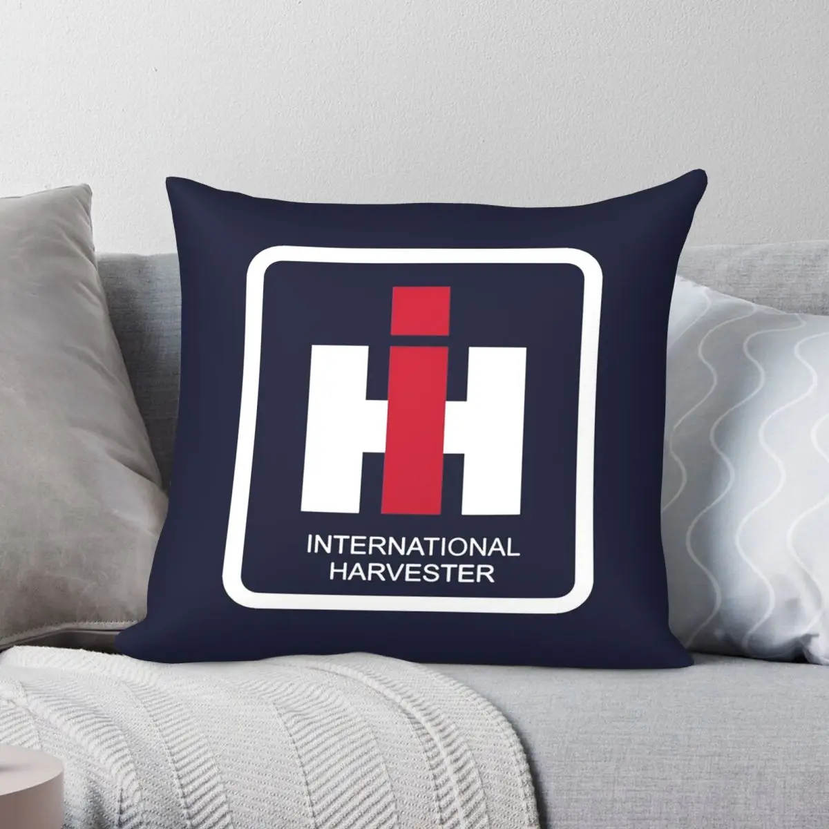 International Harvester Tractor Square Pillowcase Polyester Linen Velvet Creative Zip Decorative Room Cushion Cover
