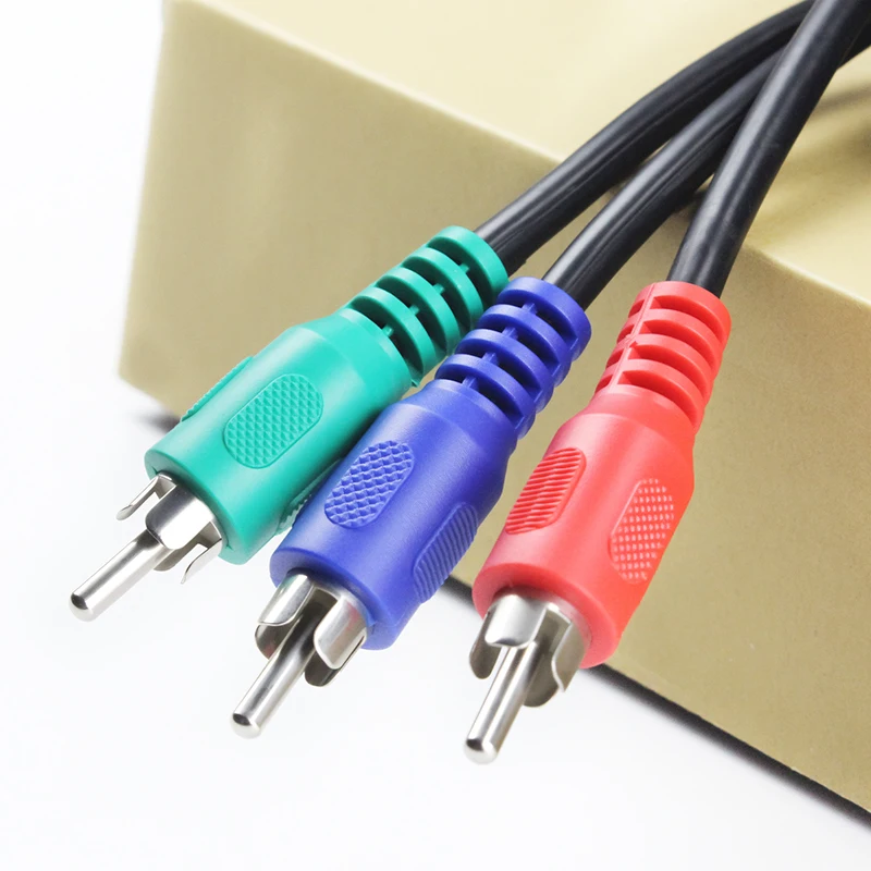 كابل فيديو مكون 3-RCA ذكر إلى 3RCA ذكر RGB Ypbpr كابل فيديو مكون لهاتف سامسونج LG Sony HDTV DVD STB