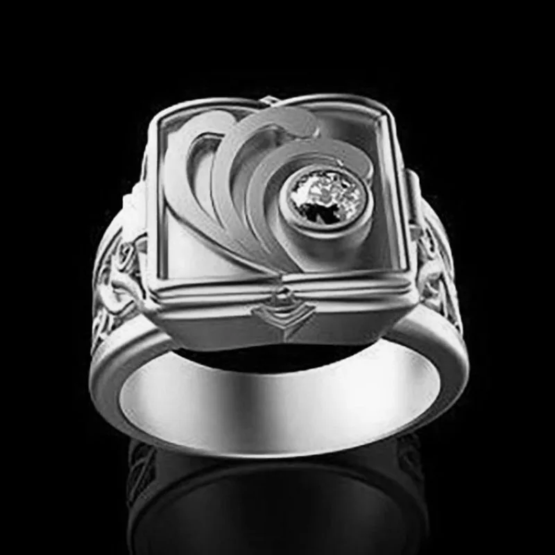 Unique Creative Style Domineering Arabesque Flip-top Locket Ring Secret Small Room Lid Ring for Men Women Party Jewelry