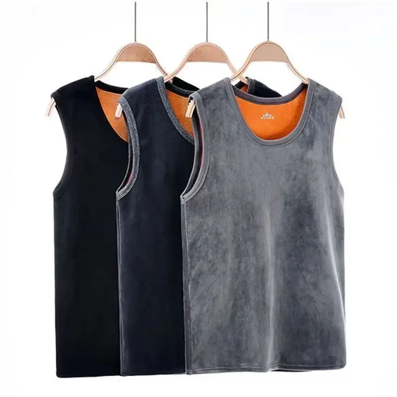 Warm Vest For Man Keep Warm Underwear Men Vest Men\'s Winter Thermo Shaping Male Vest Comfortable With Velvet #htyus