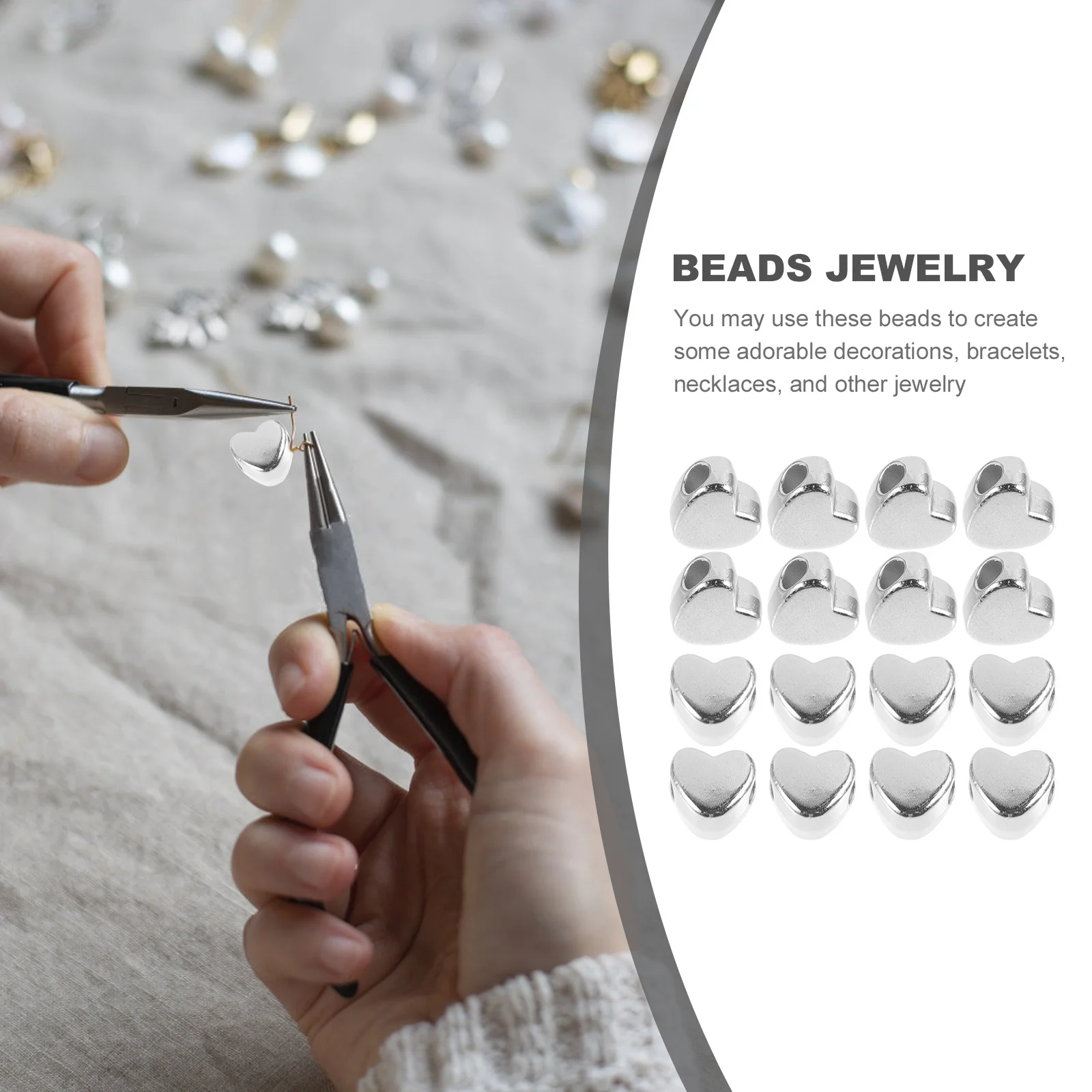 

1 шт. 1 сумка в форме сердца, нежная прокладка для изготовления ювелирных изделий, принадлежности для рукоделия, объемные бусины, декоративные бусины для рукоделия для браслетов