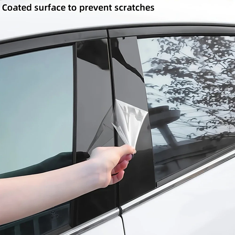For Honda Fit Jazz 2014 2015 2016 2017 2018 2019 Carbon Fiber Texture B Pillar Sticker Door Frame Protective Film Auto