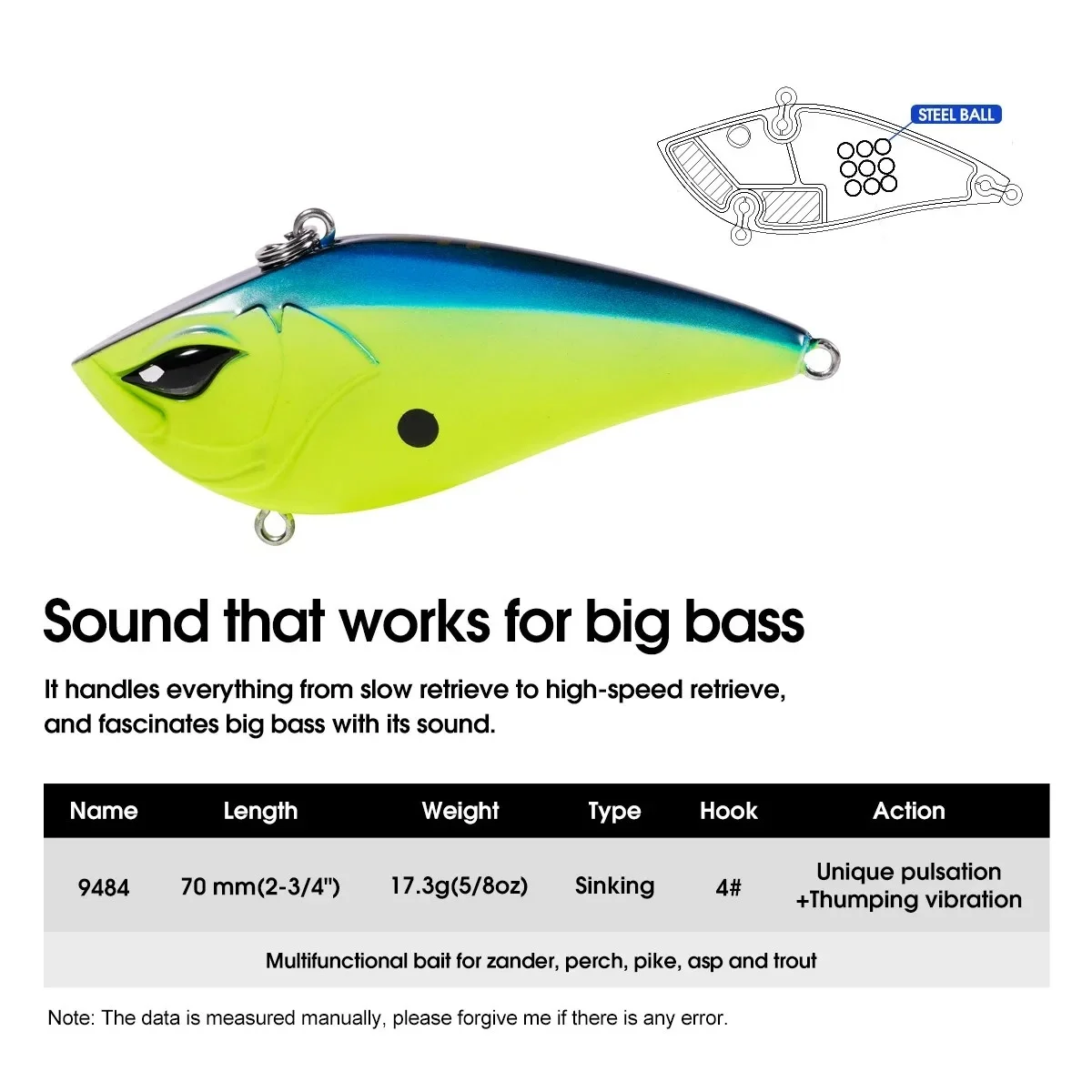 Señuelo VIB hundimiento Noeby 7cm – Crankbait duro para pesca - imagen 4